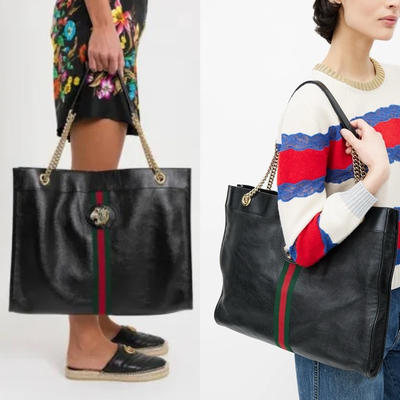 Authentic Gucci black calf leather Rajah large tote - Picture 5 of 17